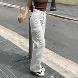 Drespot-Women Cargo Pants High Waist Casual Straight Fit Pants Y2k Hip Hop Wide Leg Joggers Streetwear Fashion Trousers With Pocket