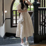 Drespot-Summer Fairy Floral Dress Women French Vintage Sweet Midi Kawaii Dress Chiffon Belt Designer One-piece Dress Korean Wedding 2024