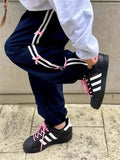 Drespot-Y2K Blue Sweatpants With Bow Women Korean Fashion Fairycore Jogger Pants Oversized Harajuku Girly Kpop Sports Trousers