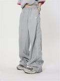 Drespot-Y2K Vintage Gray Track Pants Women Gorpcore Streetwear Blue Sweatpants Oversize Korean Fashion Harajuku Black Joggers
