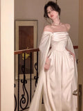Drespot-2024 Spring Summer New France Elegant Wedding Evening Party White Dress Women Fashion Princess Formal Occasion Vestidos Korean Chic Clothes