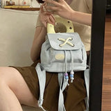 Drespot-Denim Small Backpack Korean Fashion Harajuku Style 2024 New Student Backpack Sweet Cute Casual Luxury Female Kawaii Bag