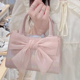 Drespot-Fashion Women's Clutch Purse Handbags Summer Pink Bowknot Female Underarm Bags Sweet Girl's Small Square Shoulder Messenger Bag