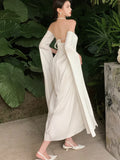 Drespot-Women's Elegant Evening Dress Backless Slim Sexy Female Fashion Prom Wedding Clothing Spring Summer New