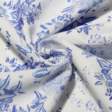 Drespot Blue Midi Floral Print Women's Summer Dress Elegant Long Casual Holiday Party Dress Streetwear New In Dresses 2023