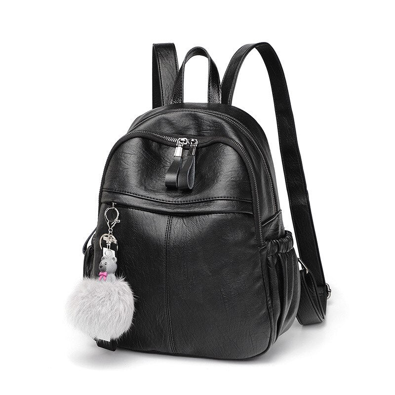Leather Backpack Han Edition Tide Female  New Joker Fashion Leisure high-capacity Soft Leather Female Bag Bag