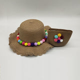 Drespot New Summer Child Casual Straw Hat+ Handbags Kid Girls Outdoor Holiday Panama Cap Straw Bags Sun Hat