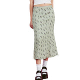 Summer Print Skirt Women A-Line Trendy Y2K Skirts Harajuku Knee-Length Casual High Waist Party Streetwear Bodycon E-girl Skirt