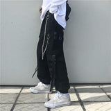 Drespot  Harajuku Techwear Oversize Black Cargo Pants Women Punk Streetwear Korean Fashion Goth High Waist Spring Trousers Emo