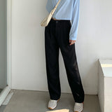 Drespot Women Spring Summer Wide Leg Pants Elegant Office Lady Casual Female Trousers Length 156-166cm