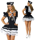 Drespot Lady Carnival Sexy Sailor Suit Naval Costume Halloween Pin-Up Girl Nightclub Bar Outfit Cosplay Fancy Party Dress