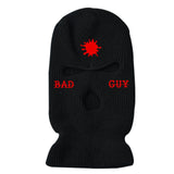 Knit Balaclava Bad Guy Embroidery Ski Mask 3 Hole Full Face Beanie Winter Hat Cap Tactical Mask Trapper Outdoor For Party