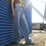 Drespot High Waist Jeans Women Wide Leg Pants Plus Size Punk Korean Style Trouser Casual Korean Style Harajuku Female Joggers