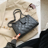 Drespot  Black Women's Bag Pu Leather Crossbody Shoulder Bags Women Branded Chain Designer Female Handbags Tote Women's Trend Hand Bag