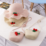 Drespot Summer Child Straw Hat And Handbag Bags Outdoor Kids Holiday Beach Sun Hat Girls Baby Cute  Panama Cap Gorros