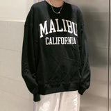 Drespot Thanksgiving Malibu California Sweatshirt Oversize Crew Neck Pullover Women Teens Aesthetic Outfit