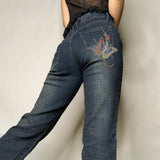 Y2K Butterfly Print Fairycore Grunge Jeans Women Low Waist Baggy Denim Trousers Harajuku Vintage Oversized Cargo Pants Iamhotty