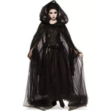 Helloween Big Sale Drespot Halloween Cosplay Women Death Hell Witch Devil Vampire Uniform Black Long Dress Party Cosplay Day Of The Dead Opera Costume