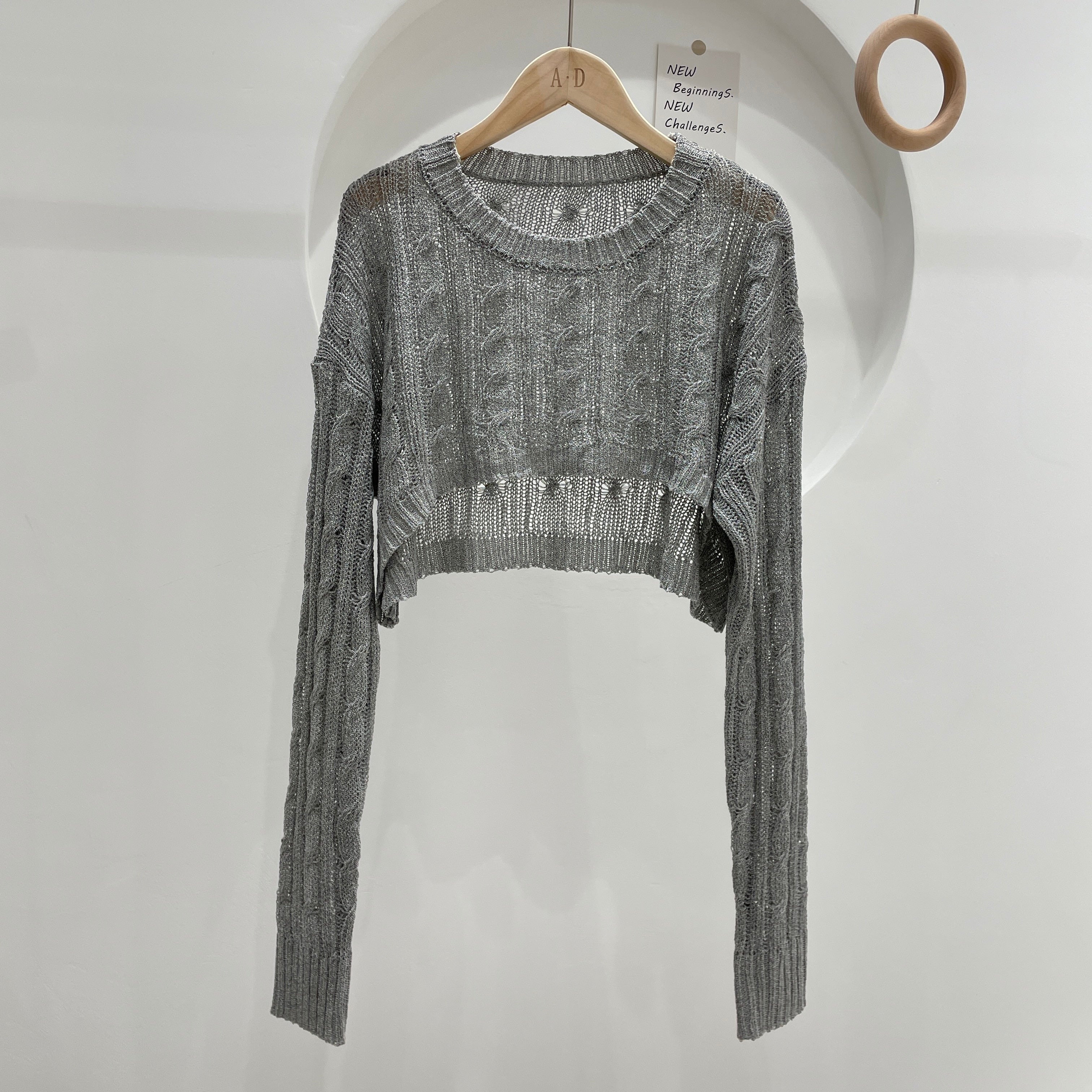 Drespot Y2k Knitted Blouse Women Casual Long Sleeve Crop Tops Ladies  Spring Korean Fashion Short Sweater Female Thin Pullover Chic