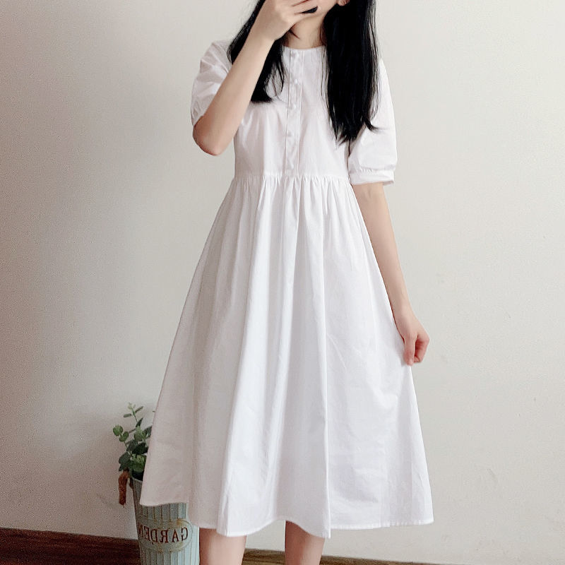 Drespot Japanese Kawaii White Dress  Autumn Long Sleeve Mori Fairy Princess Elegant Party Dresses Woman Robes Alt Clothes