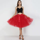 Fashion 5 Layers 60cm Tutu Tulle Skirt Vintage Midi Pleated Wedding Skirts Womens Lolita Petticoat Faldas Mujer Saias Jupe