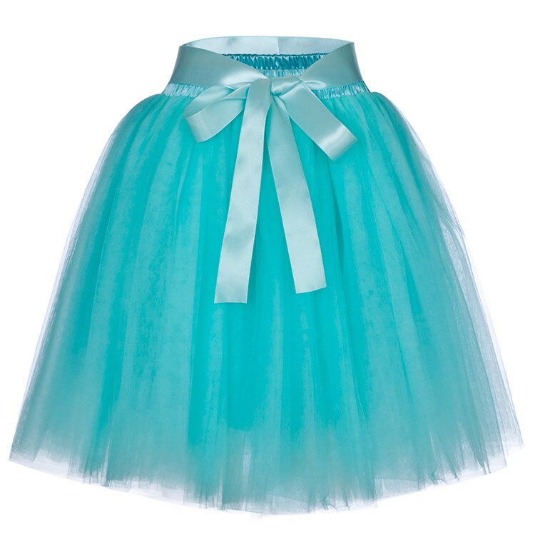 Women's High Waist Princess Tulle Skirt Adult Dance Petticoat A-line Wedding Party Tutu 7 Layers Midi Lolita Faldas Saia