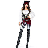 Helloween Big Sale Drespot Adult Women Pirate Fancy Dress Halloween Party Hen Party Pirate Captain Buccaneer Caribbean Ladies Fantasia Costume