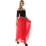 4 Layers 100cm Maxi Long Tulle Skirt Elegant Princess Fairy Style Tutu Skirts Womens Vintage Bouffant Puffy Fashion Skirt