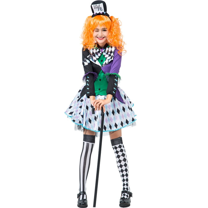 Helloween Big Sale Drespot Adult Ladies Mad Costume Halloween Hen Party Alice Hatter Fantasia Fancy Dress