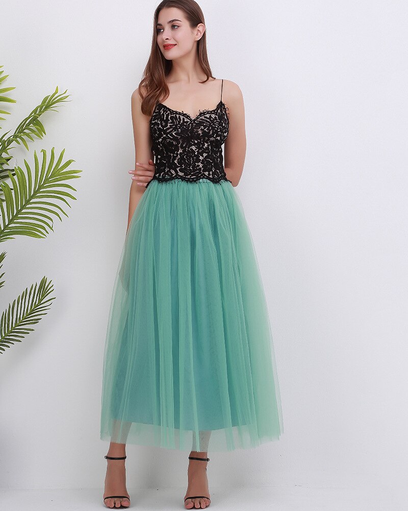 Full Length Tutu Tulle Skirt with Stretch Waistband Bridesmaid Princess Skirt Adult Petticoat 4 Layer 100cm Floor-Length Skirts