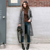 Drespot  Spring Autumn Women's Plaid Coat New Fashion Long Slim Type Female Winter Wool Jackets Outwear