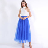 Full Length Tutu Tulle Skirt with Stretch Waistband Bridesmaid Princess Skirt Adult Petticoat 4 Layer 100cm Floor-Length Skirts