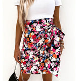 Summer Leopard Mini Skirt Women High Waist Print Boho Party Club Slim Bodycon Casual Wrap Skirt Faldas Jupe Femme Saias
