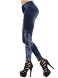 Drespot Embroidery High Waist Women Jeans Skinny Elastic Sexy & Club Female  New Pencil Pants Plus Size Stretch Jeans
