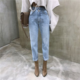Drespot Jeans Woman Casual Harem Jeans Streetwear Denim Pants Female Trousers Slouchy Jeans Femme