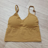 Drespot  New Summer Women's Crop Tops Vintage Spaghetti Straps Short Tops Padded Bras Women Tank Camis Crop Top for Women