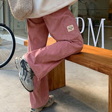 Drespot  Black Wide Leg Corduroy Pants Women Korean Fashion Jogging Sweatpants Pockets Oversized Loose Trousers Female Autumn