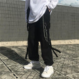 Drespot  Harajuku Techwear Oversize Black Cargo Pants Women Punk Streetwear Korean Fashion Goth High Waist Spring Trousers Emo