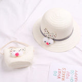 Drespot Summer Child Straw Hat And Handbag Bags Outdoor Kids Holiday Beach Sun Hat Girls Baby Cute  Panama Cap Gorros