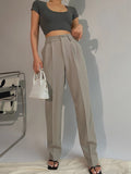 Drespot Spring New Office Lady High Quality Elegant Casual Fashion Wide Leg Women Female Pants Hot Sales