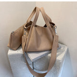Drespot  Casual Soft Pu Leather Handbag Crossbody Shoulder Bags for Women New Small Bucket Tote Female Handbags Travel Shopper Bag Totes