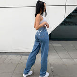 Drespot  New Hip Butterfly Print Harajuku Fashion Y2k Jeans Women Streetwear Casual Baggy Straight High Waist Mom Denim Oversize 90S