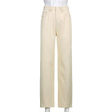 Vintage Loose Brown Jeans Trousers Women Classic High Waist Pant Female Autumn Fashion Wide Leg Denim Pants Harajuku  New