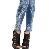 Drespot Embroidery High Waist Women Jeans Skinny Elastic Sexy & Club Female  New Pencil Pants Plus Size Stretch Jeans