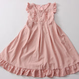 Drespot Kawaii Summer Dress Pink Sweet Lolita Japanese Preppy Style Ruffle Short Dress Cute Vintage Sundresses Women Sleeveless