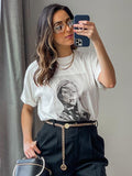 Back To School Outfits Eagle Graphic T-Shirts for Women 2023 Letter Printed Vintage Tee Shirt Female Artistic Fashion Tees Tops Shirts Summer Clothes