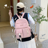 Korean Canvas Large Capacity Backpack For Women Middle School Student Schoolbag Simple Mochilas For Teenager Girls Travel Bags