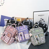 Drespot  Preppy Purple Backpack Women Waterproof Candy Colors Backpacks College High School Bags For Teenage Girl Cute Travel Bag