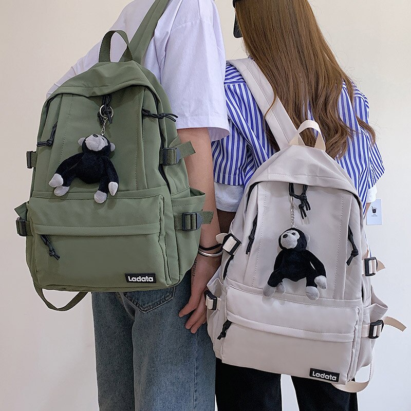 High School Girls Backpack Waterproof Nylon Female Bags For Teenage Girls College Laptop Bag Multi Cute Pockets Travel Mochila