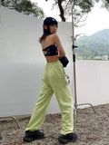 Drespot  Korean Fashion Green Jogging Sweatpants Women Harajuku Purple Joggers Sport Pants Oversize Wide Trousers  Summer